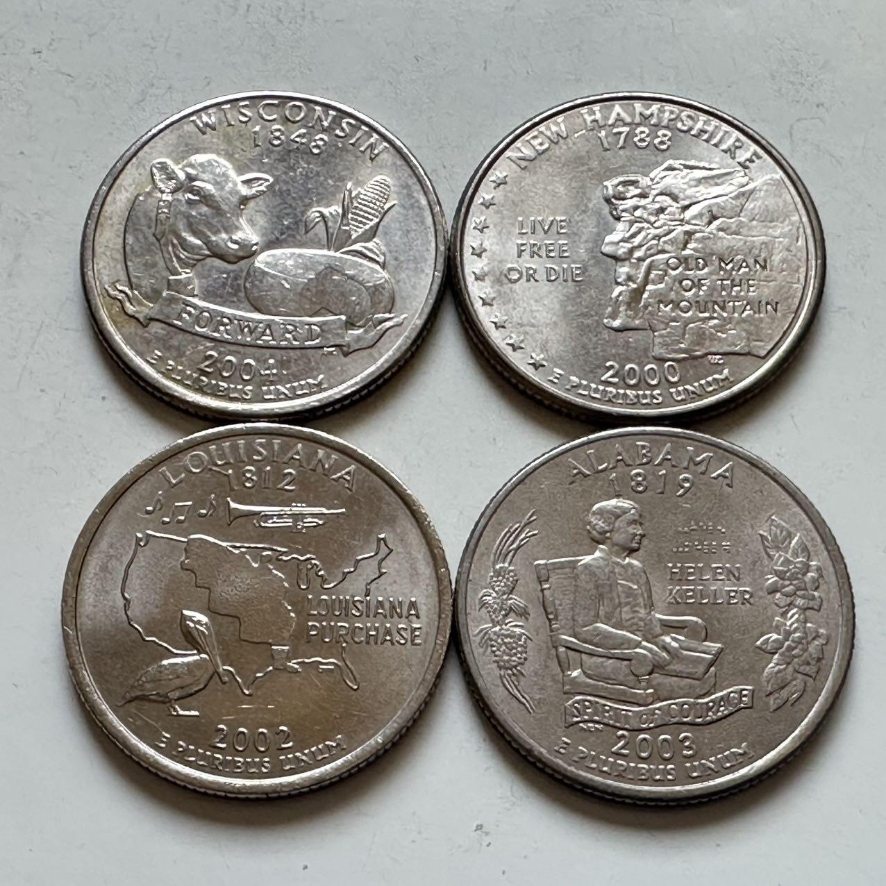 🌹外币初藏🌹🐯2026年第11场  每周二四六晚8️⃣点 接代拍 25美分纪念币四枚