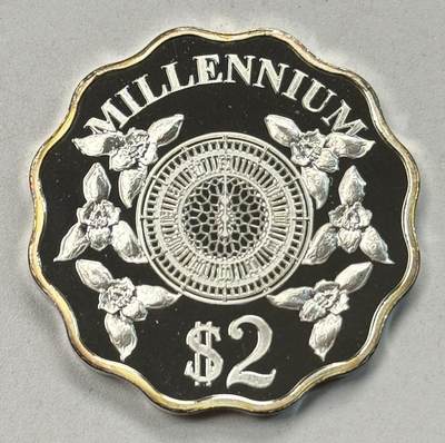 S&S Numismatic世界钱币-拍卖 第119期  - 开曼群岛2000年 千禧年 2元多变波浪形精制纪念银币 15.5克999银