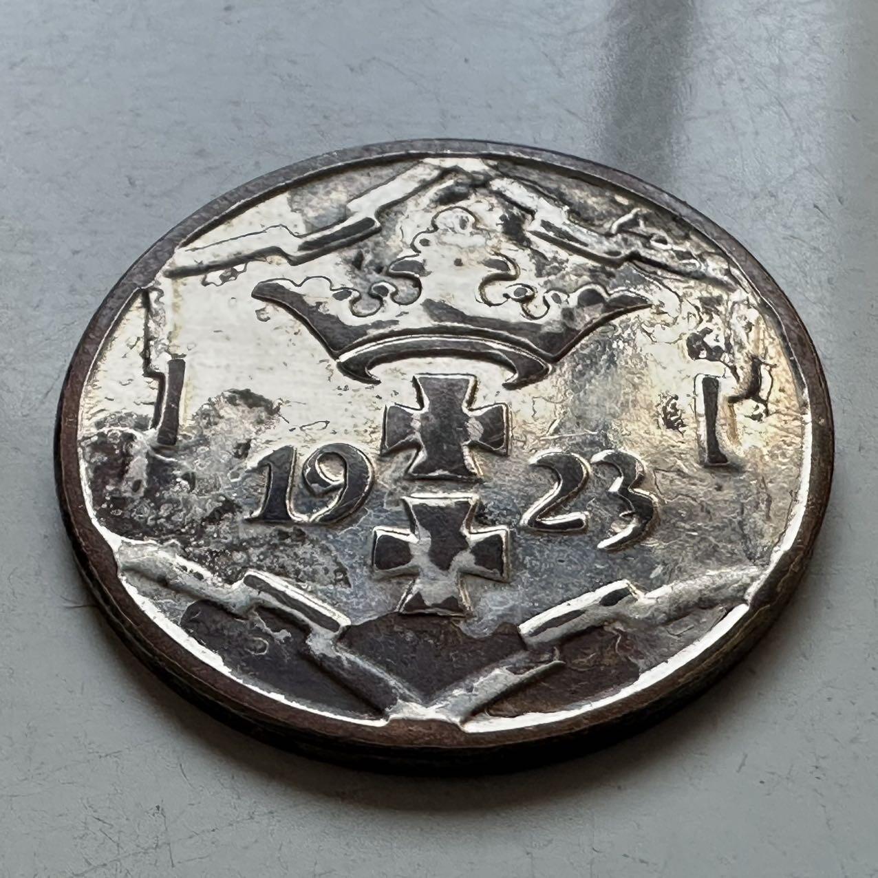 🌹外币初藏🌹🐯2026年第11场  每周二四六晚8️⃣点 接代拍 但泽1923年10芬尼 有镀层