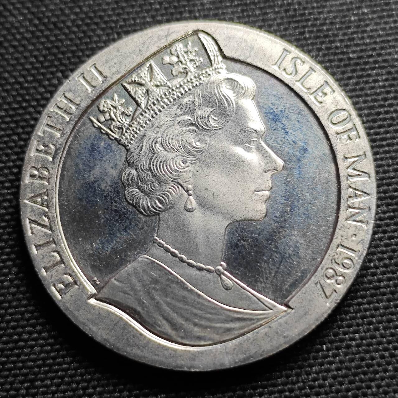 KK钱币收藏小铺  第400期  百期特拍（四拍之四）2月预留时间 周末发货  1987马恩岛1克朗纪念币