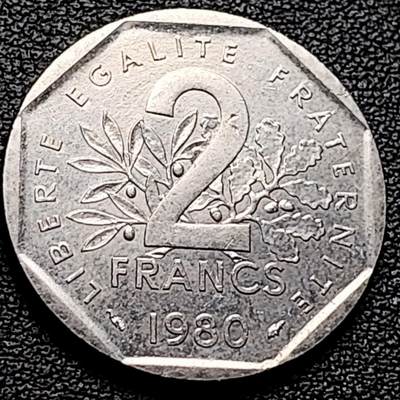 泉币菌-第174场- 精品福利场 - 播种女神  法国2法郎镍币 不锈钢硬币 26mm