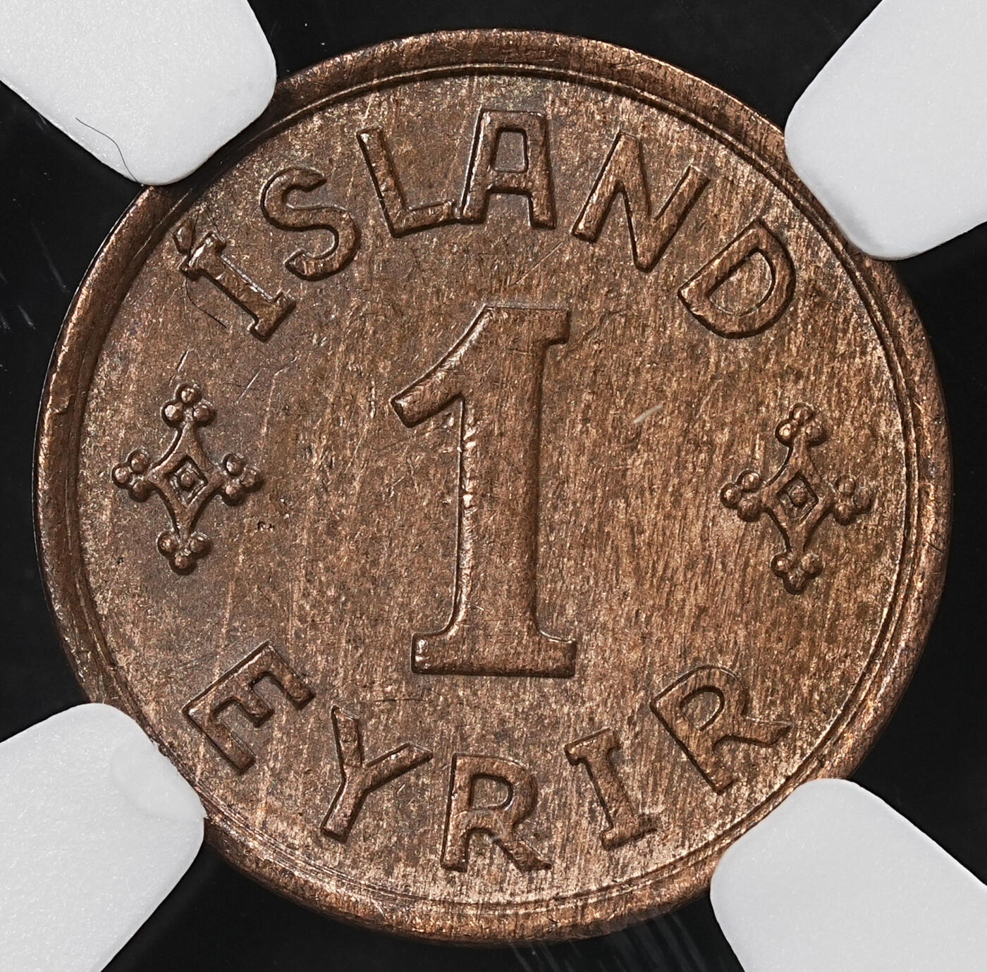 修遠堂世界钱币第102期 NGC MS64BN 1937年冰岛1 EYRIR，较少见的年份