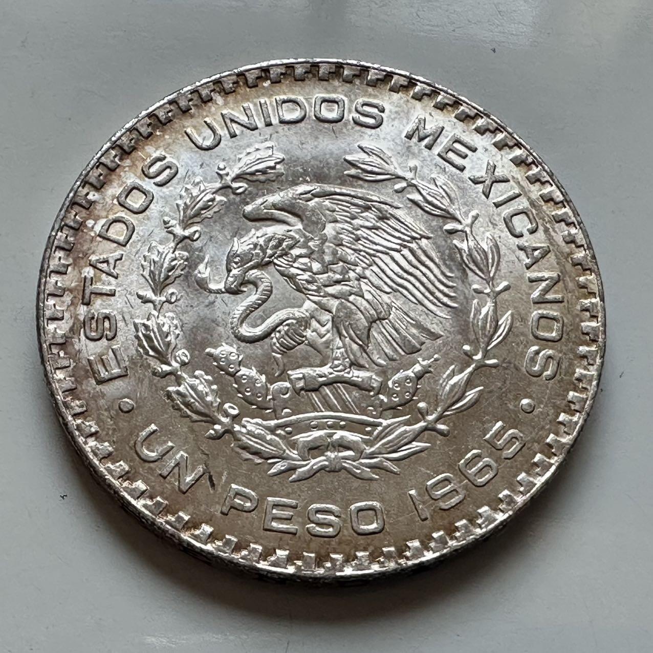 🌹外币初藏🌹🐯2026年第11场  每周二四六晚8️⃣点 接代拍 墨西哥1965年一比索 低银大银币 原光