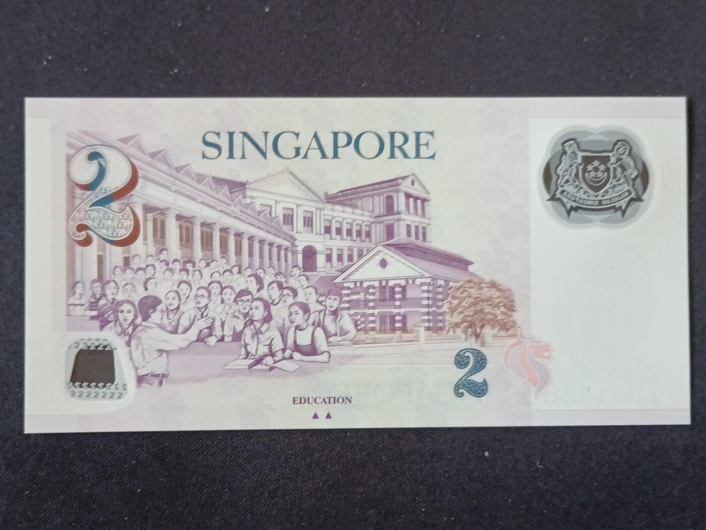 【游宝包邮场】乙巳蛇年第111期 周六集拍 新加坡-2元【双尾66 全新UNC】