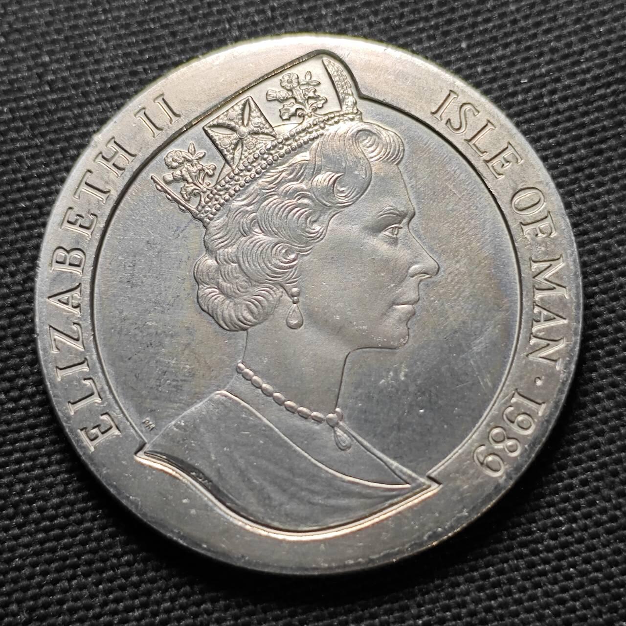 KK钱币收藏小铺  第400期  百期特拍（四拍之四）2月预留时间 周末发货  1989马恩岛1克朗纪念币