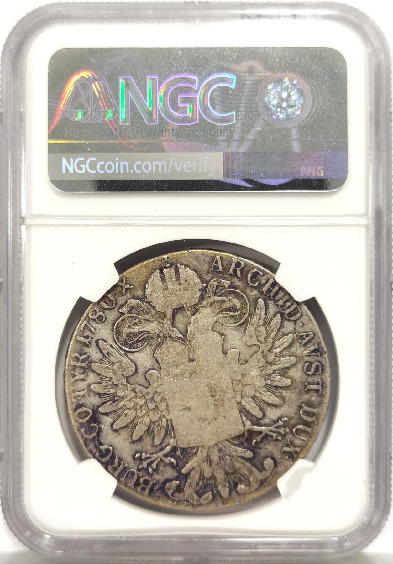 博洋堂世界钱币拍卖第158期（全场包邮） NGC Fine 奥地利1780年特蕾莎大奶妈银币，早期后铸版