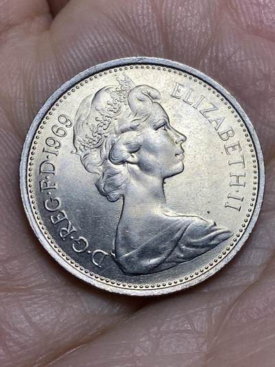 2026年第十四场(总第一百八十三场）外国好品散币场(免佣金) - 英国🇬🇧1969年5新便士(伊丽莎白二世中年花冠，十进制第一版)