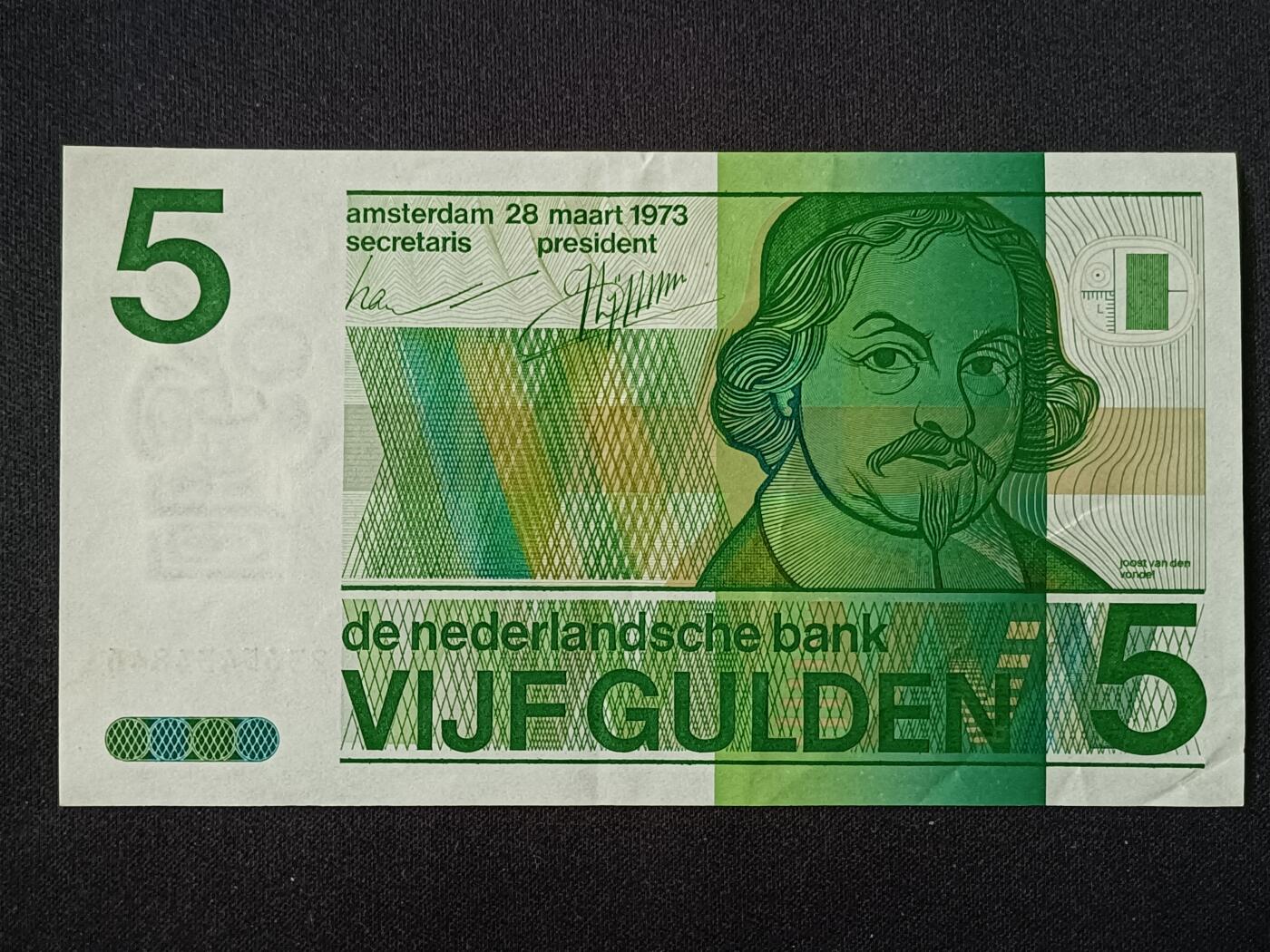 【游宝包邮场】乙巳蛇年第111期 周六集拍 荷兰-25盾【1973年 近新AU-】