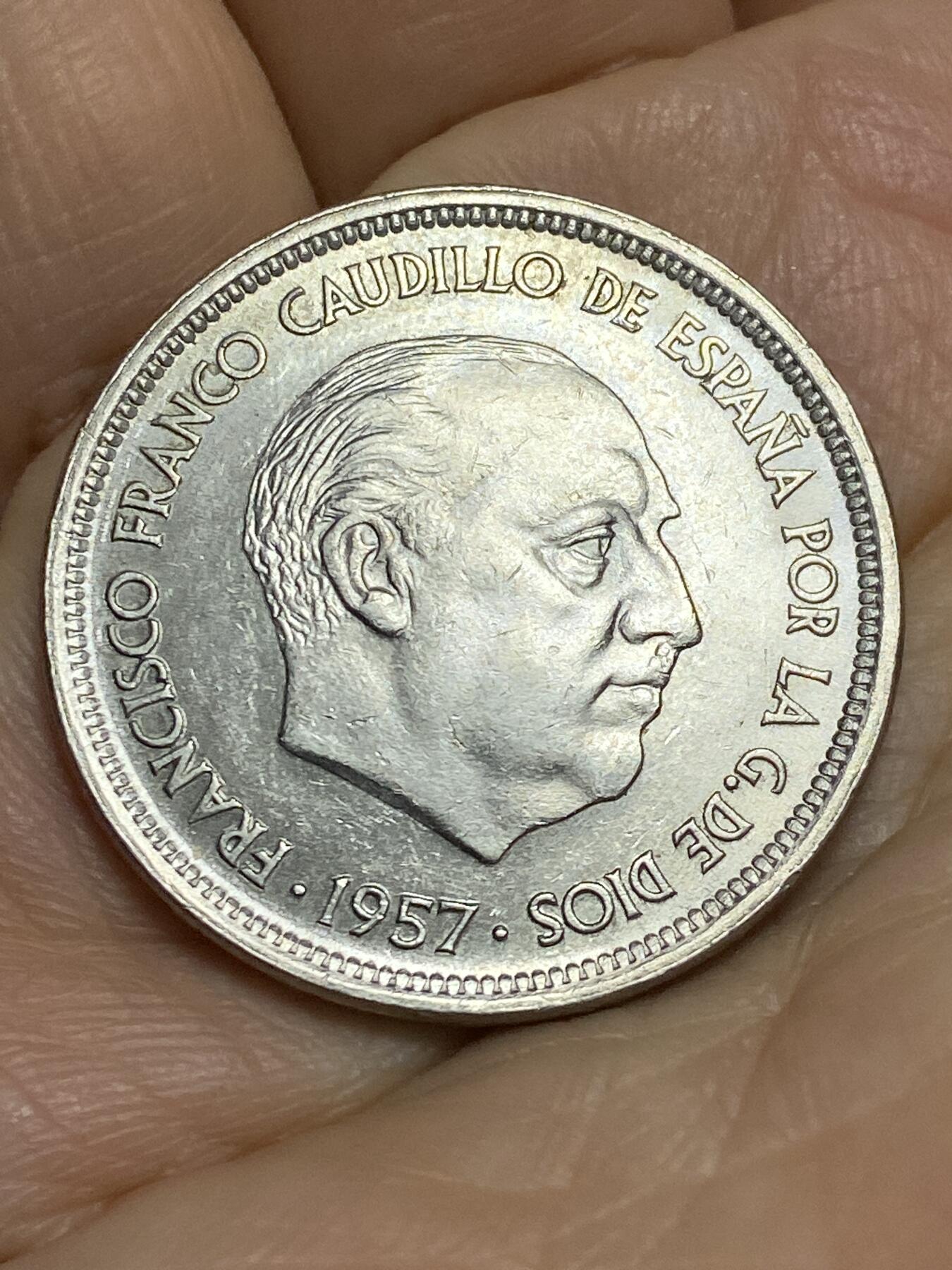 2026年第十四场(总第一百八十三场）外国好品散币场(免佣金) 原光好品–西班牙🇪🇸1957(58)年50比塞塔(弗朗哥执政时期)