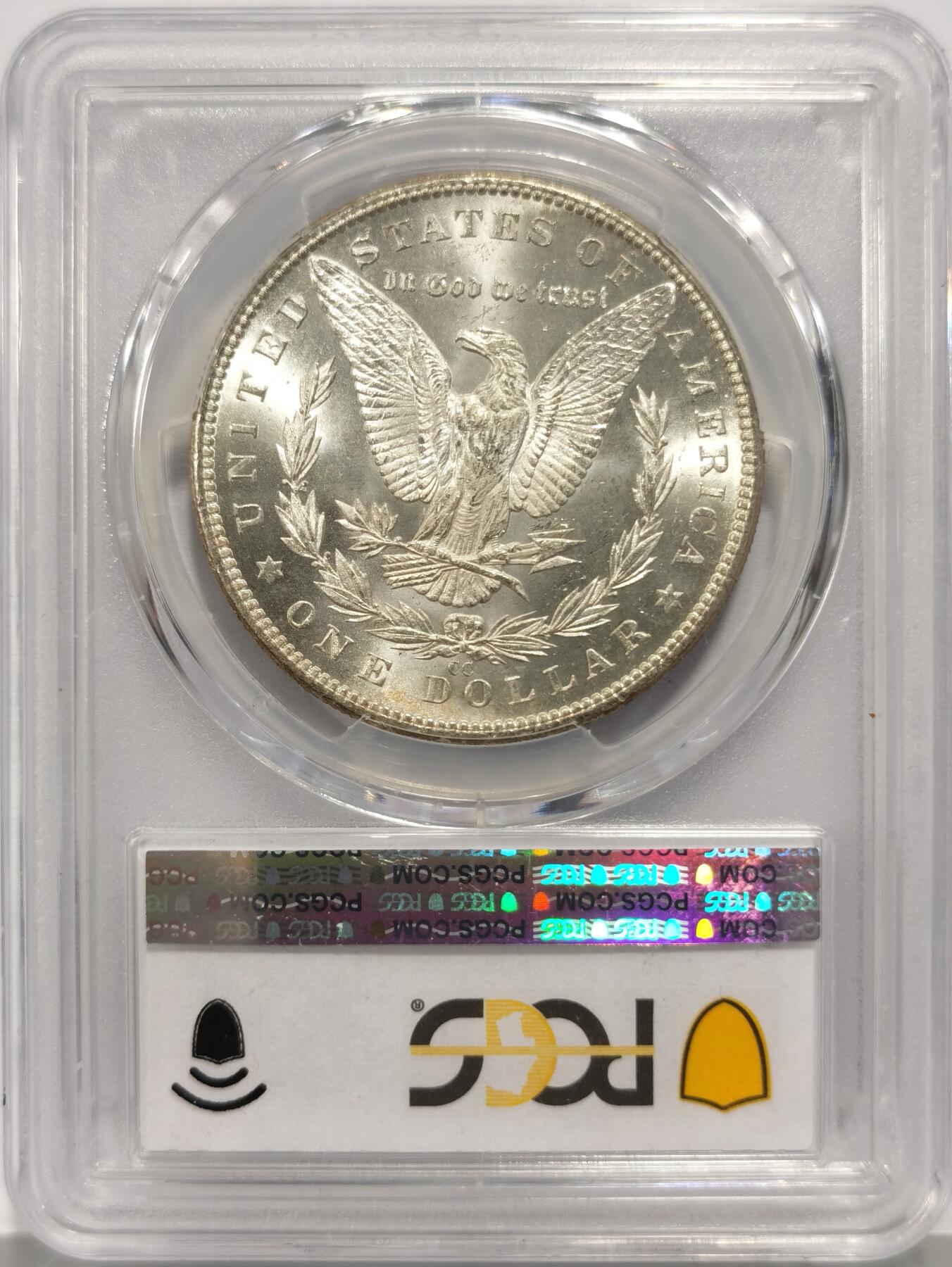 博洋堂世界钱币拍卖第158期（全场包邮） PCGS MS64 美国1882年CC版摩根大银币，稀少卡森厂，卷首五彩包浆