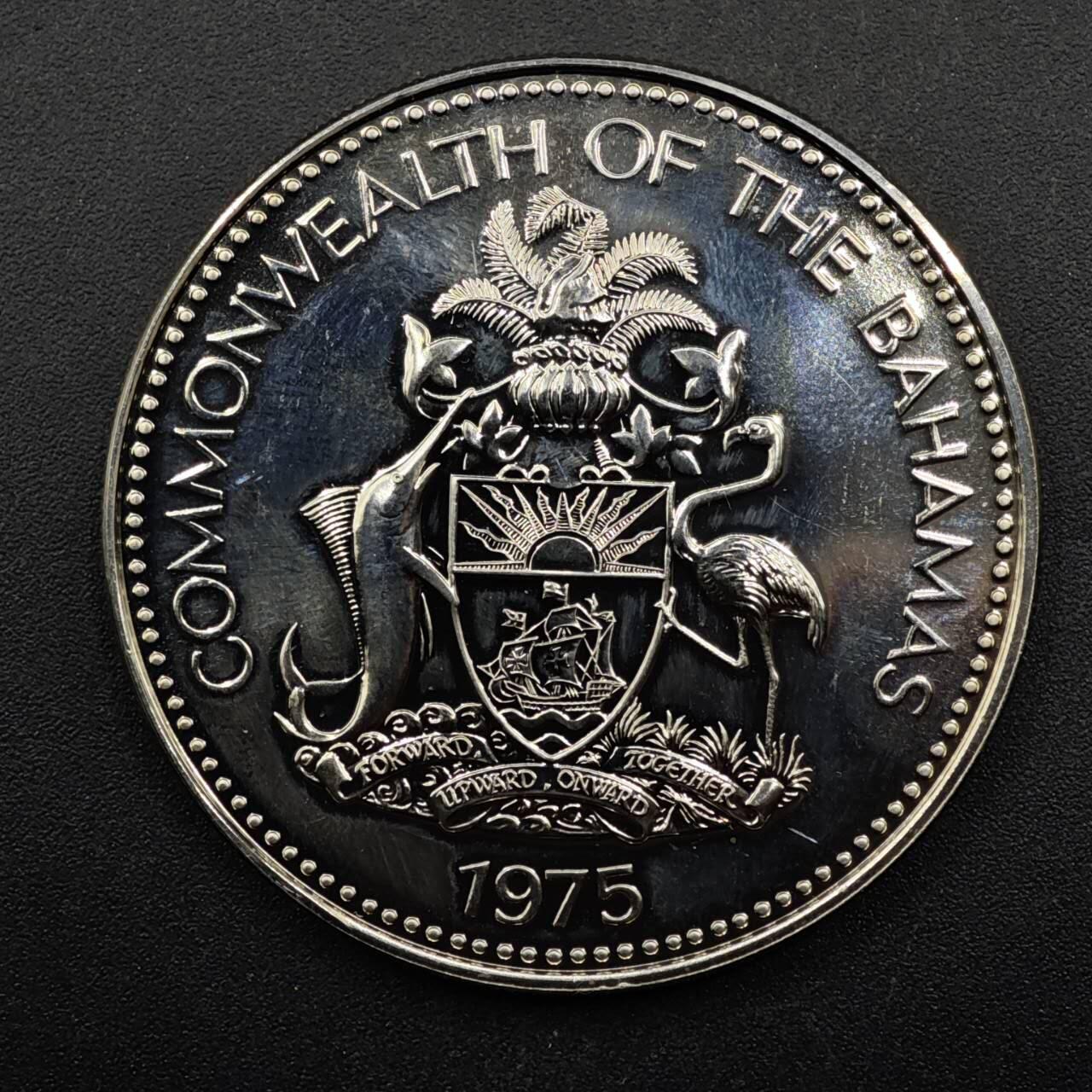 【淘币小摊】限时拍第八百五十三拍  散币银币场  满百包邮可预留两周  周一统一发货  巴哈马1975年5元旗帜大镍币