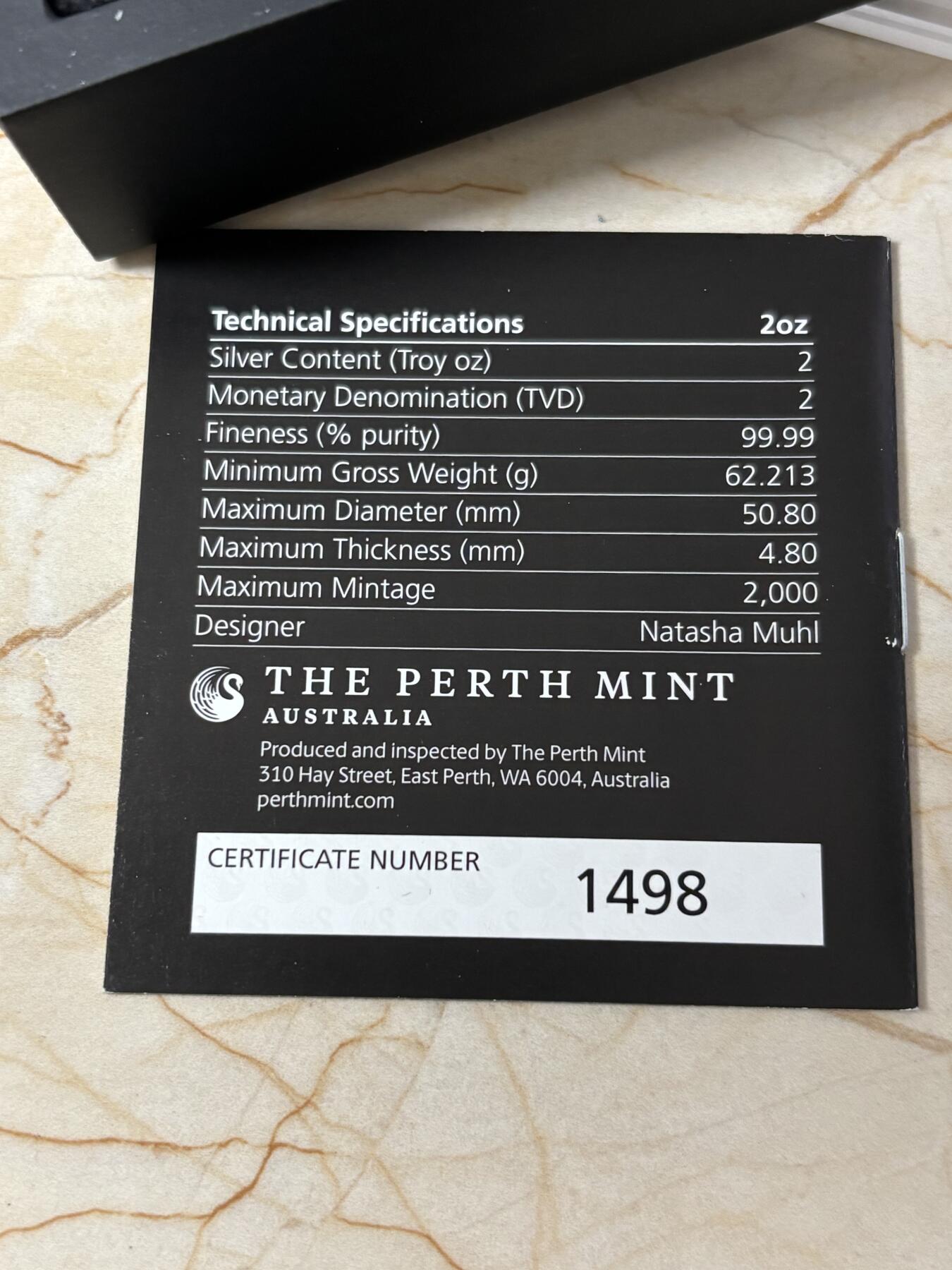 第189期拍卖 图瓦卢2022年图坦卡蒙发现2盎司镀金彩色纪念银币，9999银，发行2000枚，