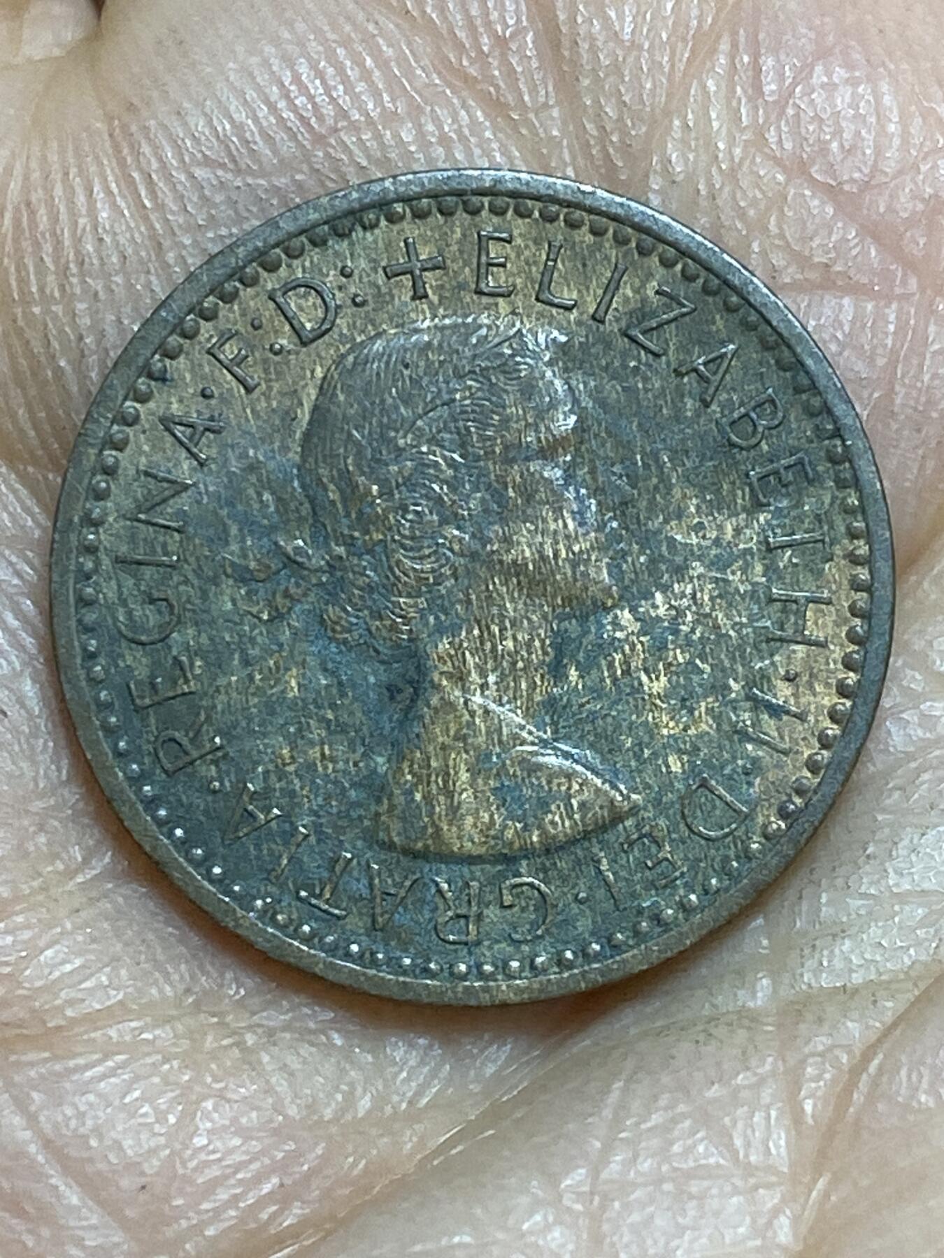 2026年第十四场(总第一百八十三场）外国好品散币场(免佣金) 英国🇬🇧1955年1法新(伊丽莎白二世青年桂冠第二版，仅发行3年)