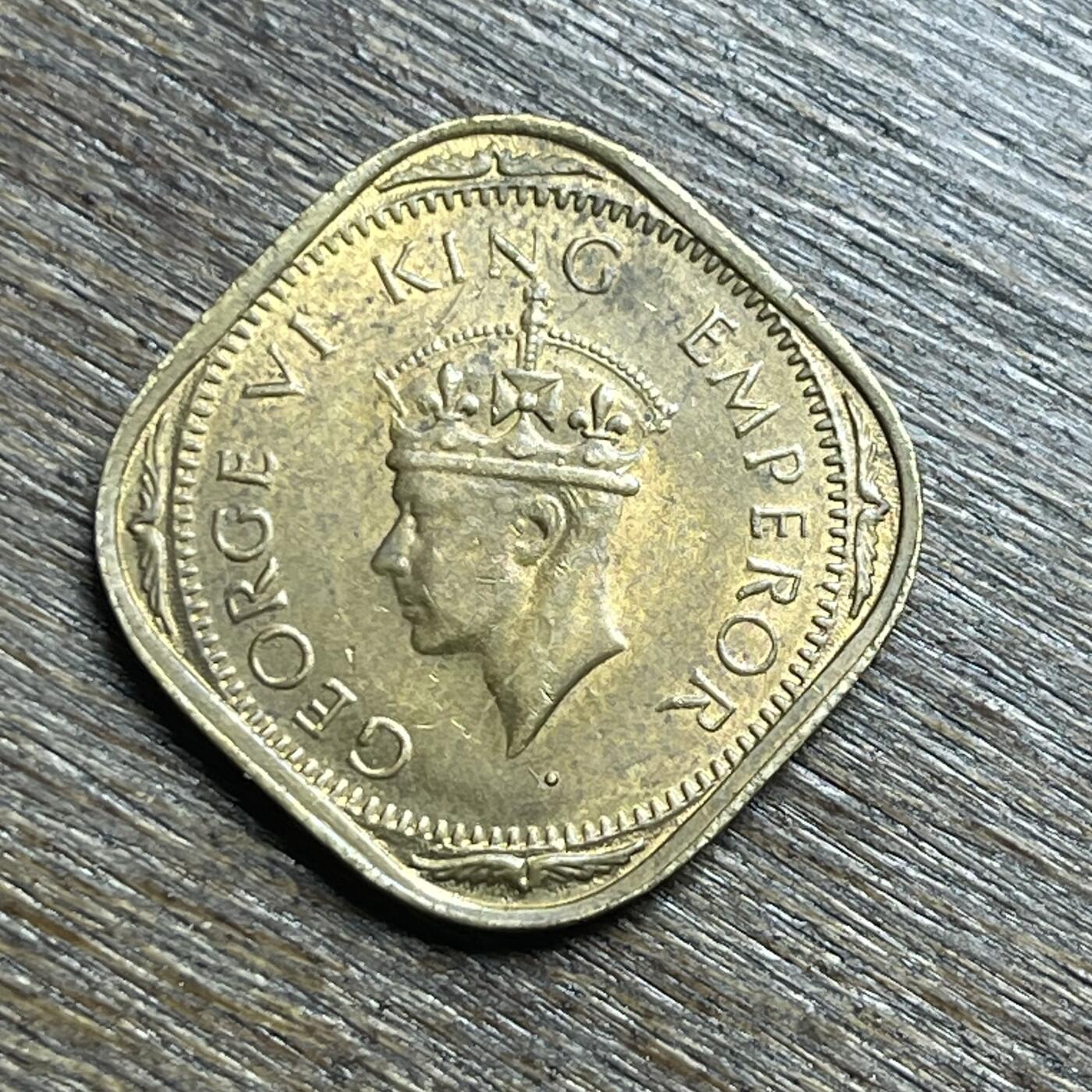 【铜匠收藏】★第140加场★精品老铜币 硬币专场 不寄存，200包邮。不满200元，支付5元运费。《接受代拍 代送NGC评级》 6【无寄存】原光 1943 乔六 印度 2安娜 铜币