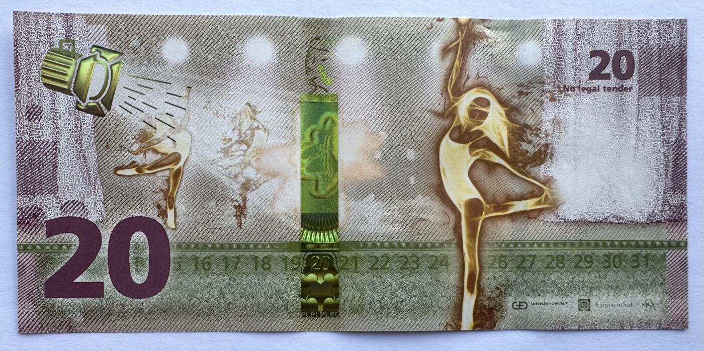 2026第2场（总第229期）：精品测试钞、连体钞综合场 路易森塔尔 JUMP系列RollingStar® LEAD“芭蕾舞”20面值测试钞UNC