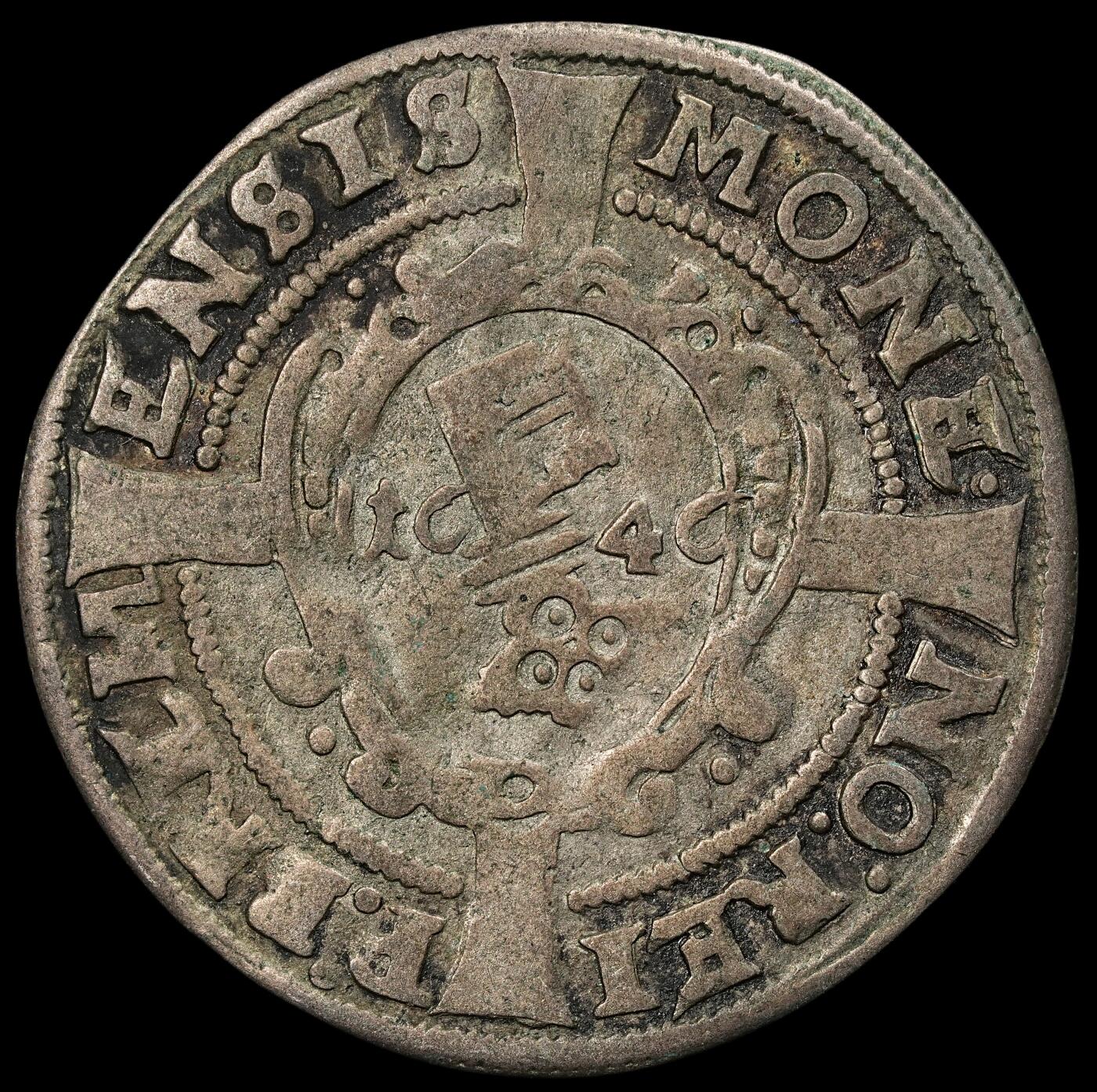 修遠堂世界钱币第102期 1646年不莱梅4 GROTE银币，2.29g