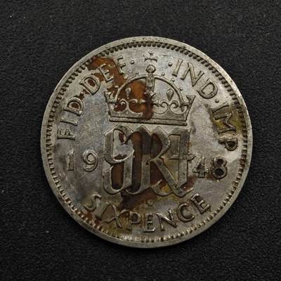 【淘币小摊】限时拍第八百五十三拍  散币银币场  满百包邮可预留两周  周一统一发货  - 英国1946年乔治六世6便士镍币