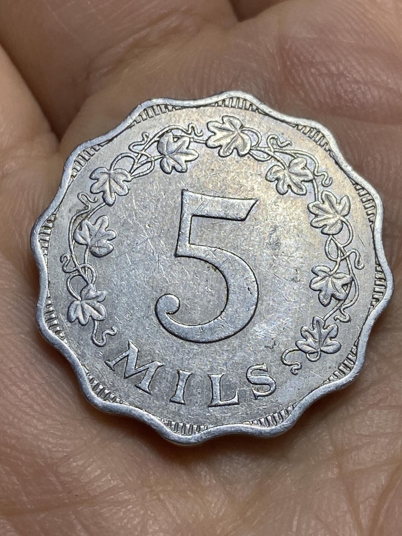 2026年第十四场(总第一百八十三场）外国好品散币场(免佣金) 马耳他🇲🇹1972年5米尔(首套流通硬币首发年)