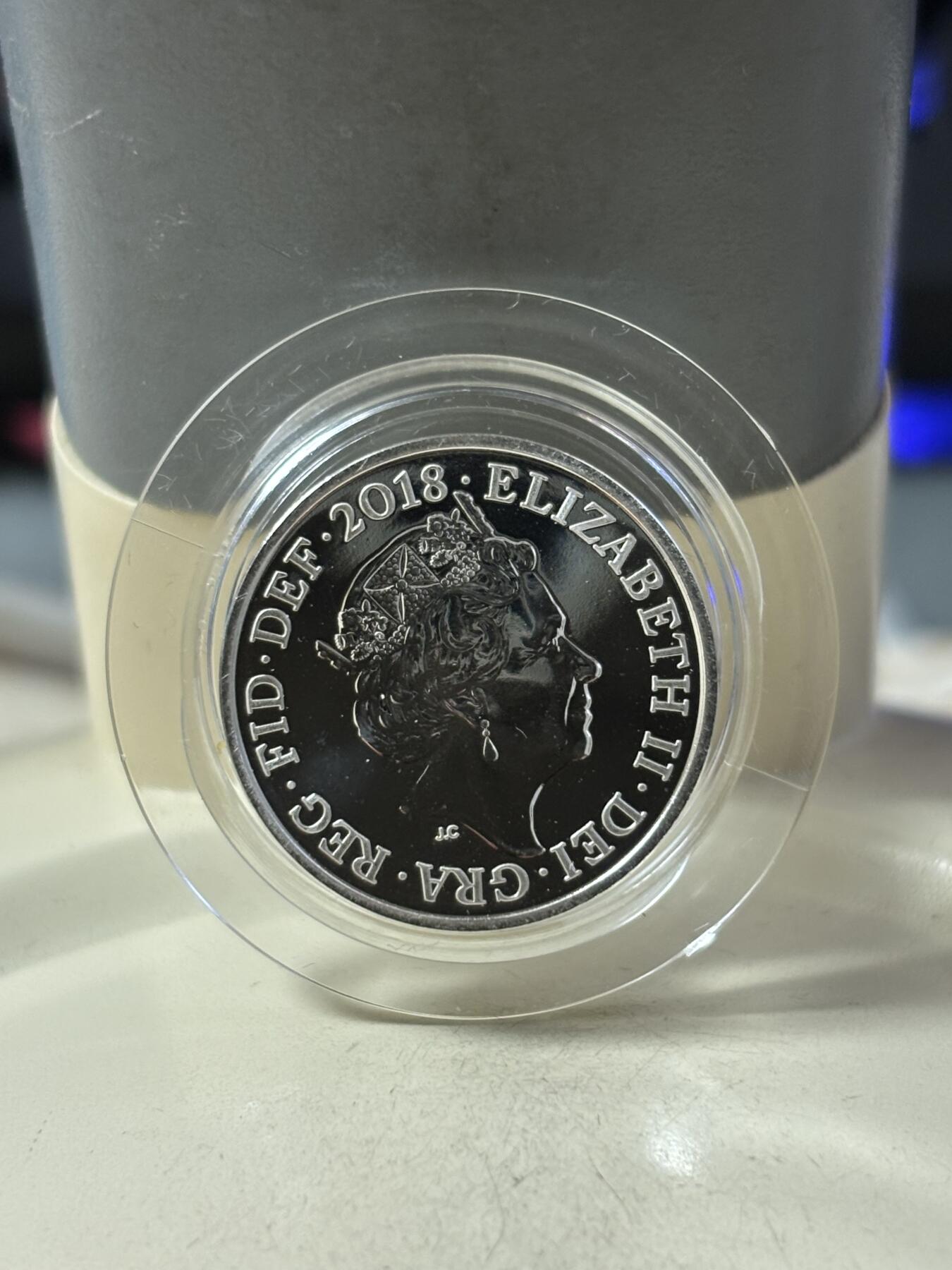 第189期拍卖 英国2018年送给新生婴儿的礼物1便士纪念银币，925银，3.56克，发行15000枚