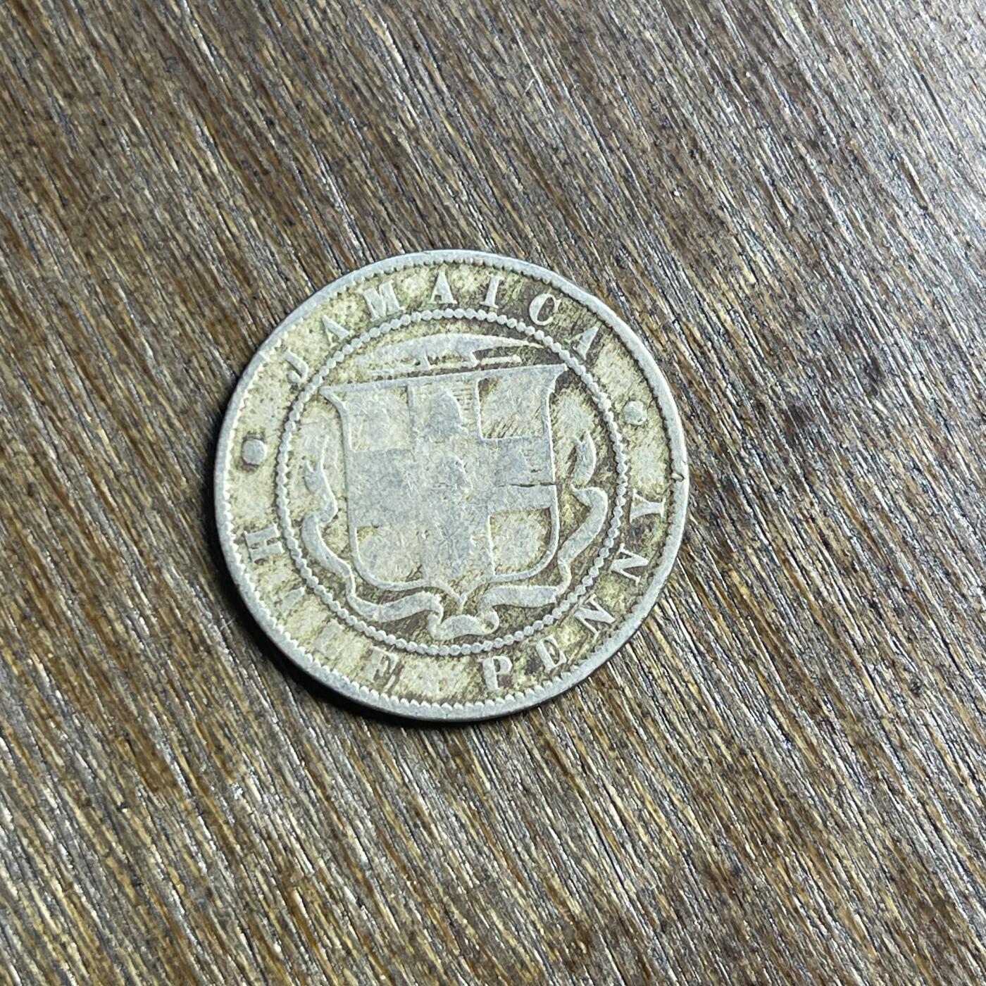 【春节前最后一拍，下一场3.3号】★第139场★散币场。不寄存，30包邮。不满30元，支付5元运费。《接受代拍 代送NGC评级》 68【无寄存】1890 牙买加 半便士 镍币