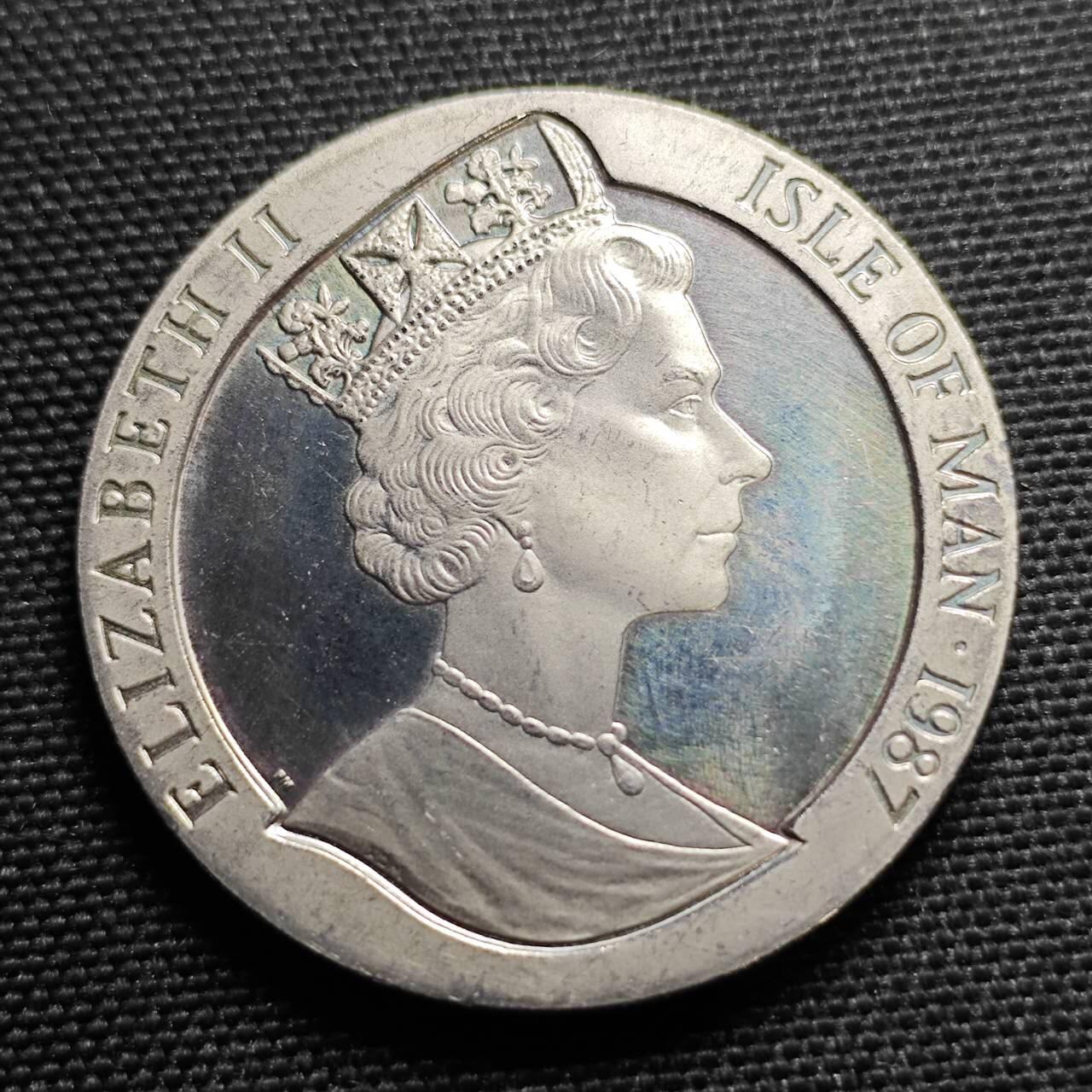 KK钱币收藏小铺  第400期  百期特拍（四拍之四）2月预留时间 周末发货  1987马恩岛1克朗纪念币