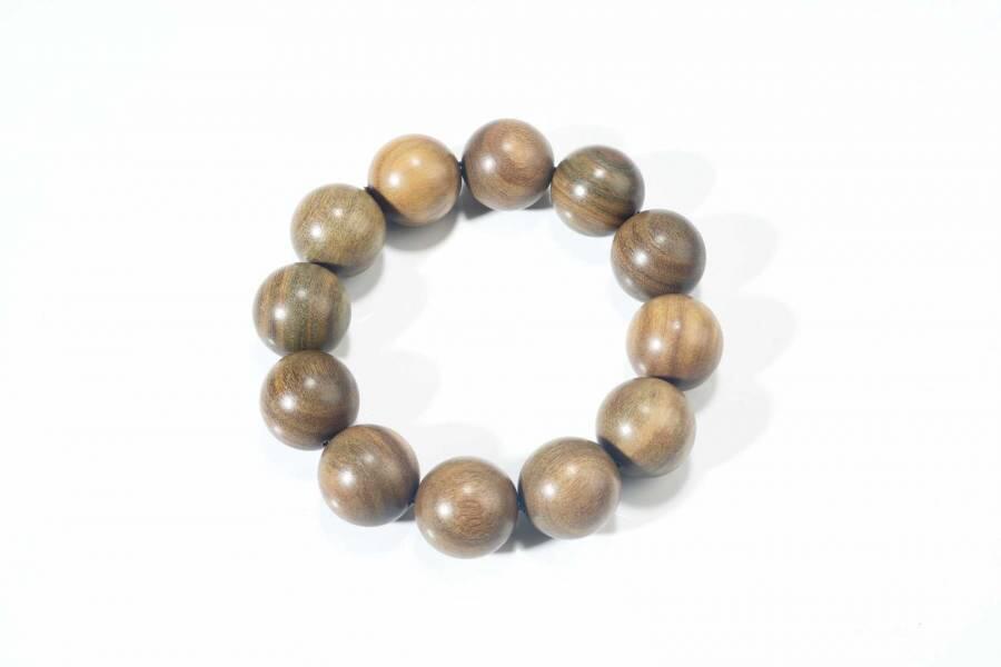 上海都达杂项专场十七（全场包邮） 天然绿檀木2.0圆珠手串87-272