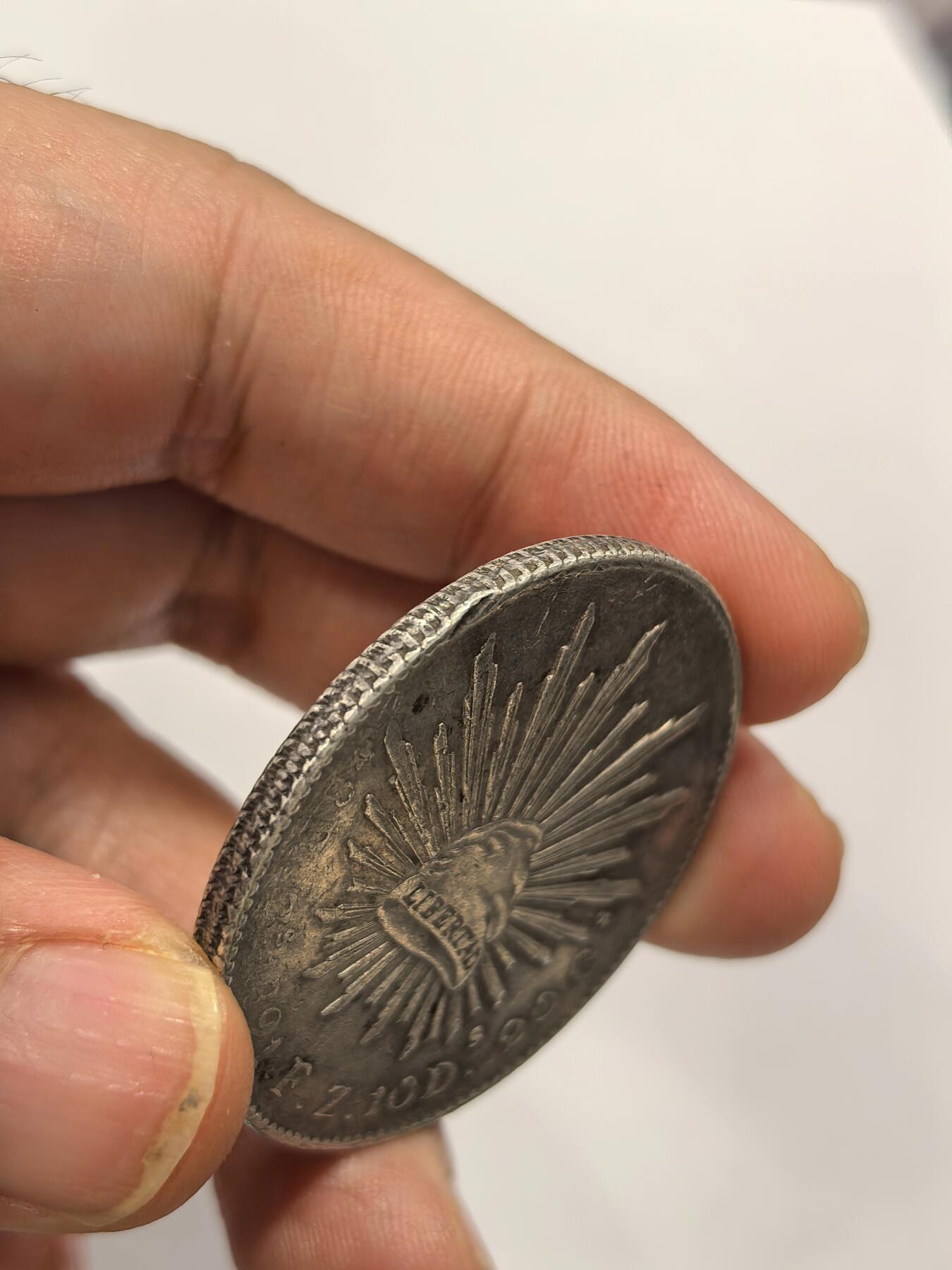 博洋堂世界钱币拍卖第158期（全场包邮） 墨西哥花边鹰洋ZS 1891 FZ 8里亚尔 老油彩包浆