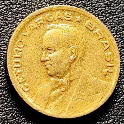 泉币菌-第174场- 精品福利场 - 巴西1944年20分铝青铜币  瓦加斯总统 19mm