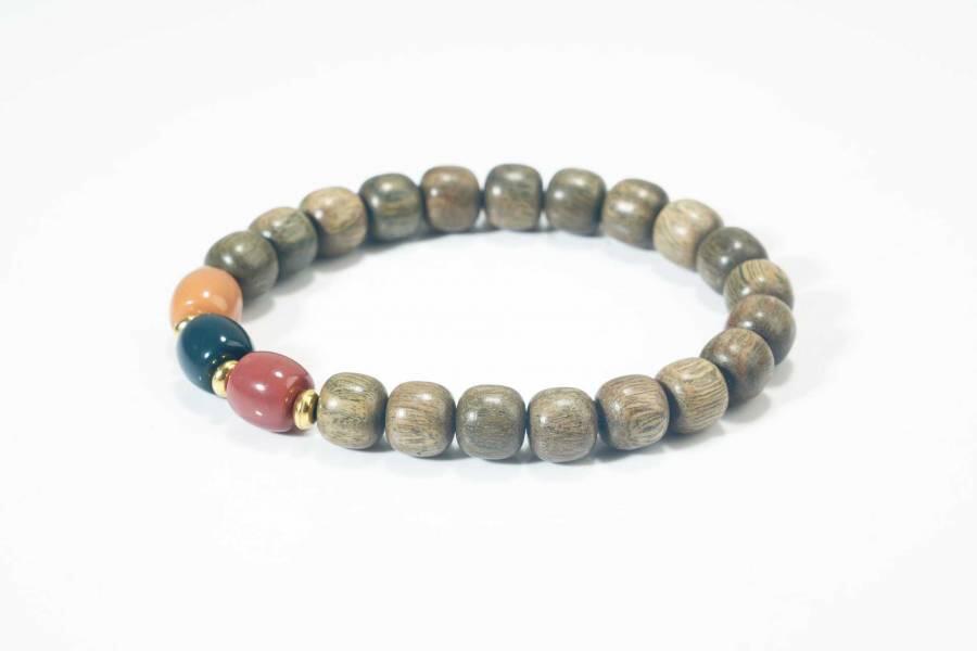 上海都达杂项专场二十五（全场包邮）  天然绿檀木老型珠手串87-270