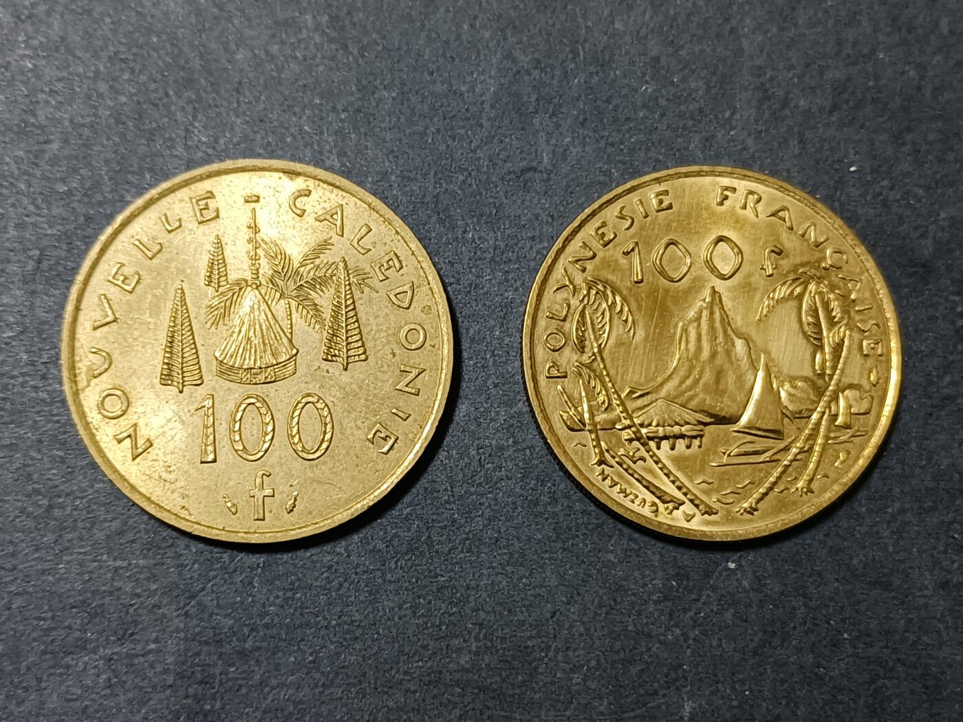 【游宝包邮场】乙巳蛇年第111期 周六集拍 喀里多尼亚+波利尼西亚 100法郎 1976年