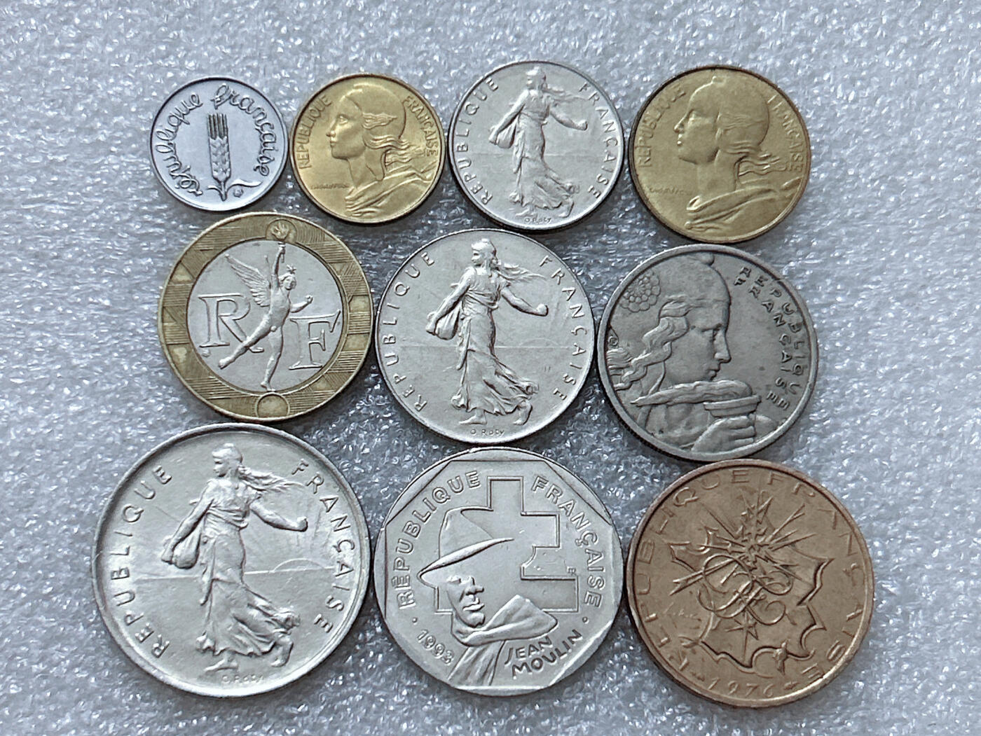 第一海外回流一元起拍收藏 散集专场  第295期 法国不同面值硬币 10枚