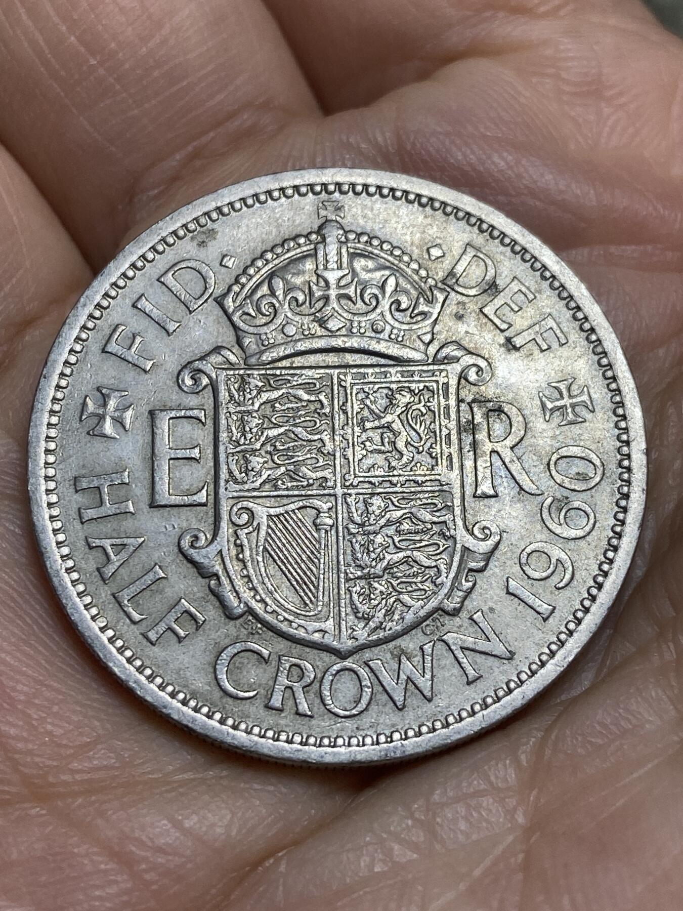 2026年第十四场(总第一百八十三场）外国好品散币场(免佣金) 英国🇬🇧1960年半克朗(伊丽莎白二世青年桂冠第二版)