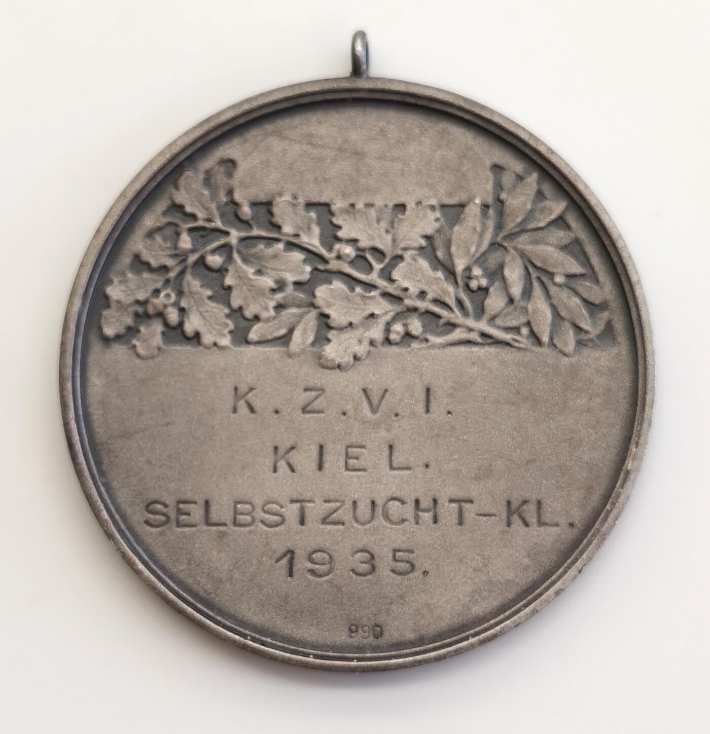 博洋堂世界钱币拍卖第158期（全场包邮） 德国1935年基尔地区银章，40mm，22.5克990银
