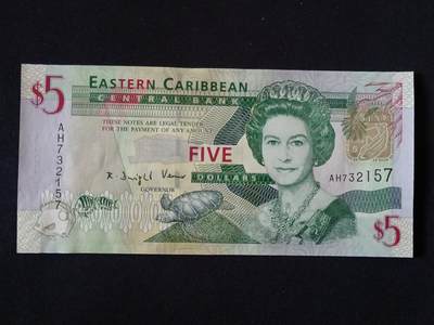 【游宝包邮场】乙巳蛇年第111期 周六集拍 - 东加勒比-5元【2008年 全新UNC】