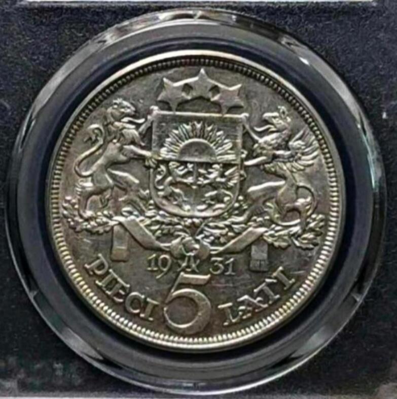1931年拉脱维亚谷物女神5拉特银币