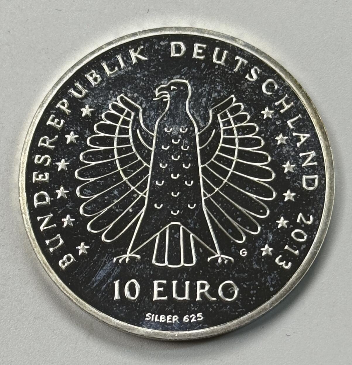 S&S Numismatic世界钱币-拍卖 第119期  德国2013年 电磁辐射发现125周年 10欧元精制纪念银币 16克625银