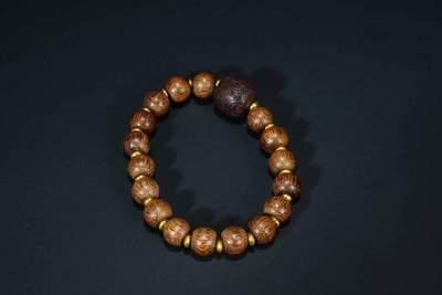 上海都达杂项专场六（全场包邮） 天然奇楠沉香苹果珠手串 附鉴定证书87-231