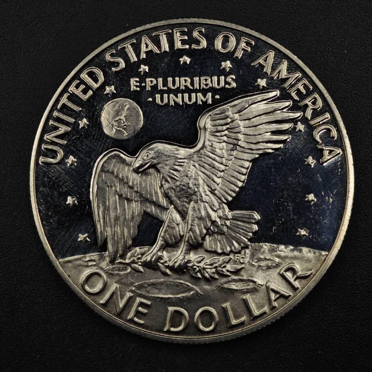 【淘币小摊】限时拍第八百五十三拍  散币银币场  满百包邮可预留两周  周一统一发货  美国1977年1元月球鹰精制镍币