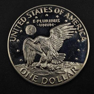 【淘币小摊】限时拍第八百五十三拍  散币银币场  满百包邮可预留两周  周一统一发货  - 美国1977年1元月球鹰精制镍币