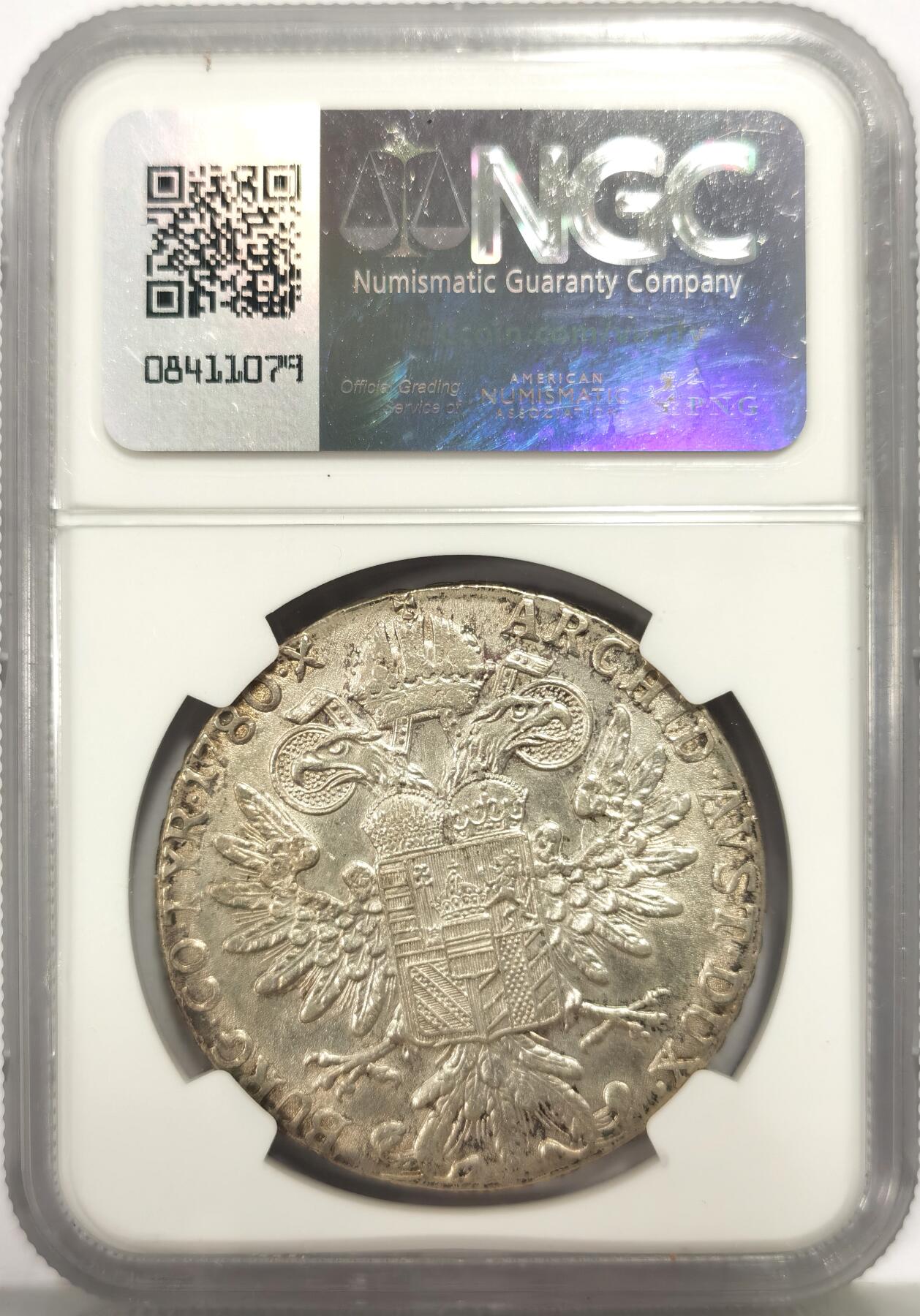 博洋堂世界钱币拍卖第158期（全场包邮） NGC AU 奥地利1780年特蕾莎大奶妈银币，后铸版