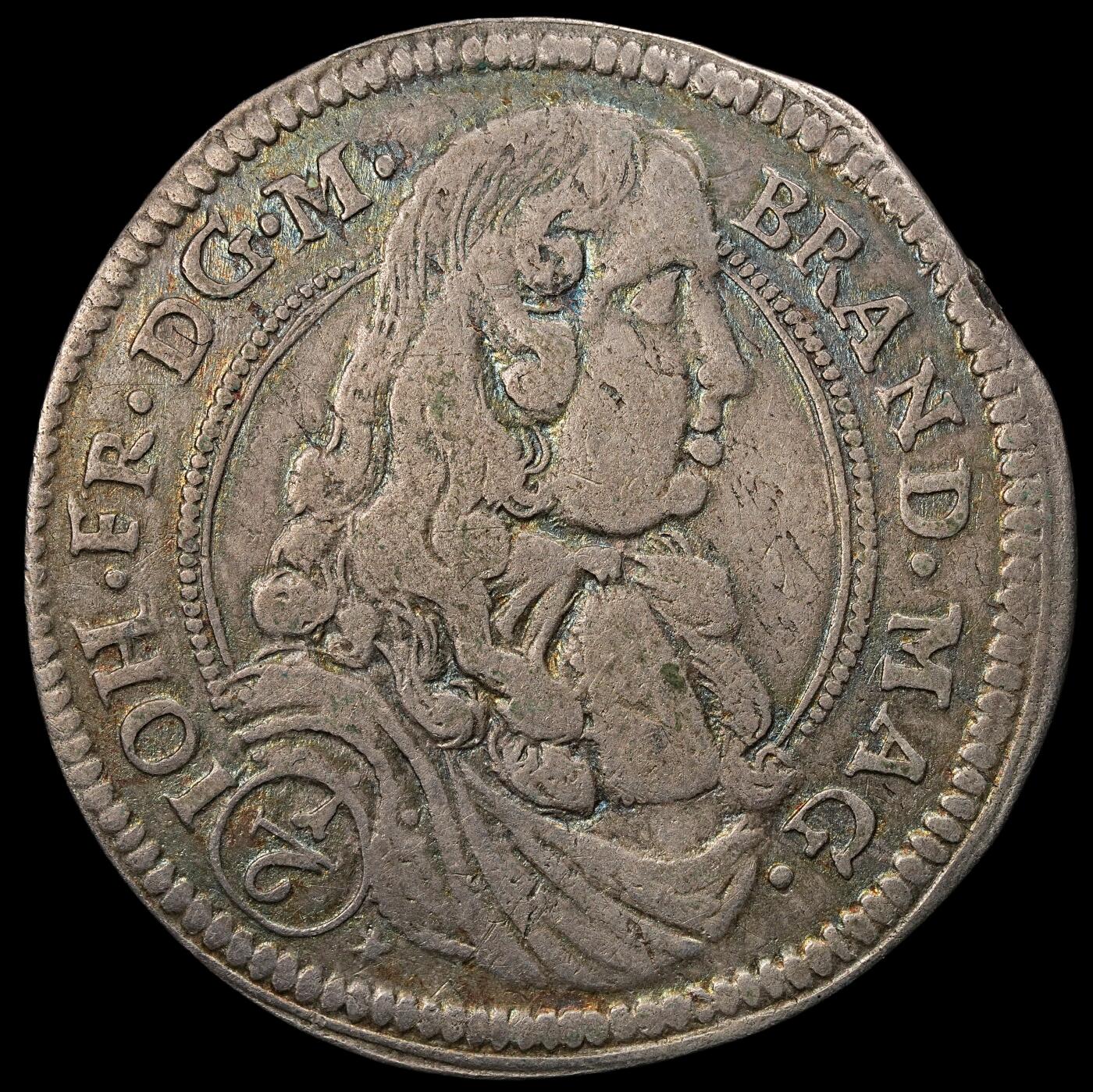 修遠堂世界钱币第102期 1676年勃兰登堡 - 安斯巴赫公国1/6泰勒银币，5.62g