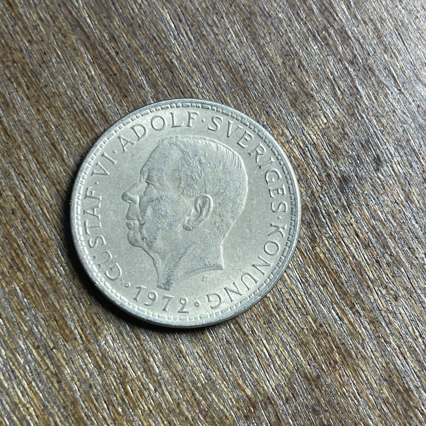 【春节前最后一拍，下一场3.3号】★第139场★散币场。不寄存，30包邮。不满30元，支付5元运费。《接受代拍 代送NGC评级》 69【无寄存】1972 瑞典 5克朗 镍币