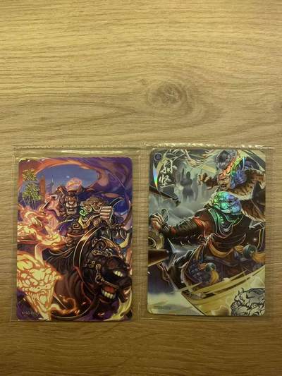 光影卡牌第29期，各家亲签，各家套卡，持续收拍品 - 卡游三国，张飞＋孙坚，金彩工艺