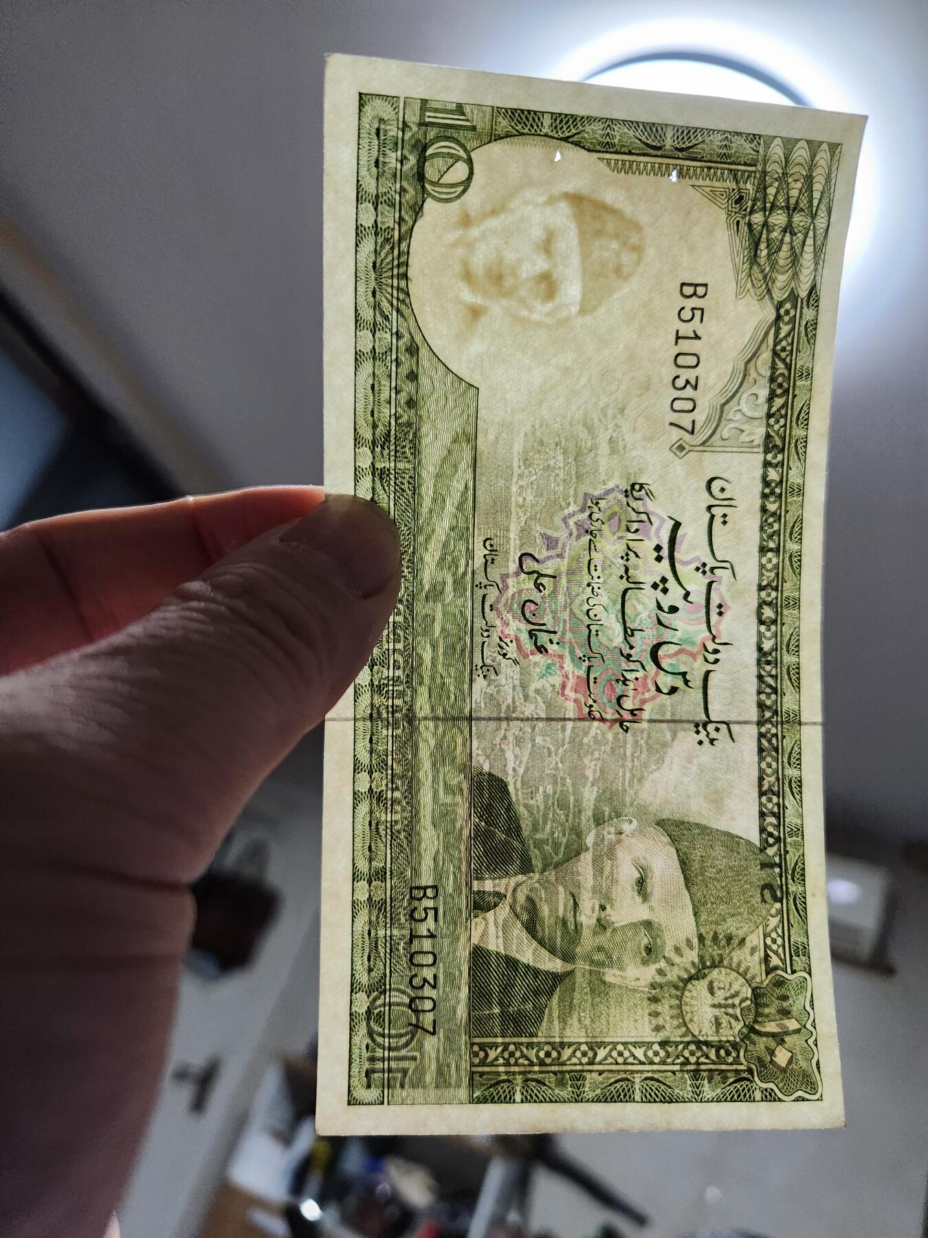 1月23号晚上8点 外国纸币自动截拍第12场 全新UNC 巴基斯坦 第一版10卢比 1976年首签名20 单冠B 稀少