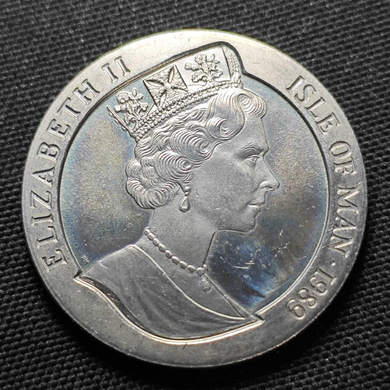 KK钱币收藏小铺  第400期  百期特拍（四拍之四）2月预留时间 周末发货   1989马恩岛1克朗纪念币 华盛顿就职典礼纪念