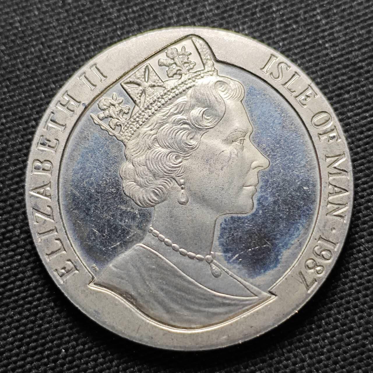 KK钱币收藏小铺  第400期  百期特拍（四拍之四）2月预留时间 周末发货  1987马恩岛1克朗纪念币 美国宪法纪念