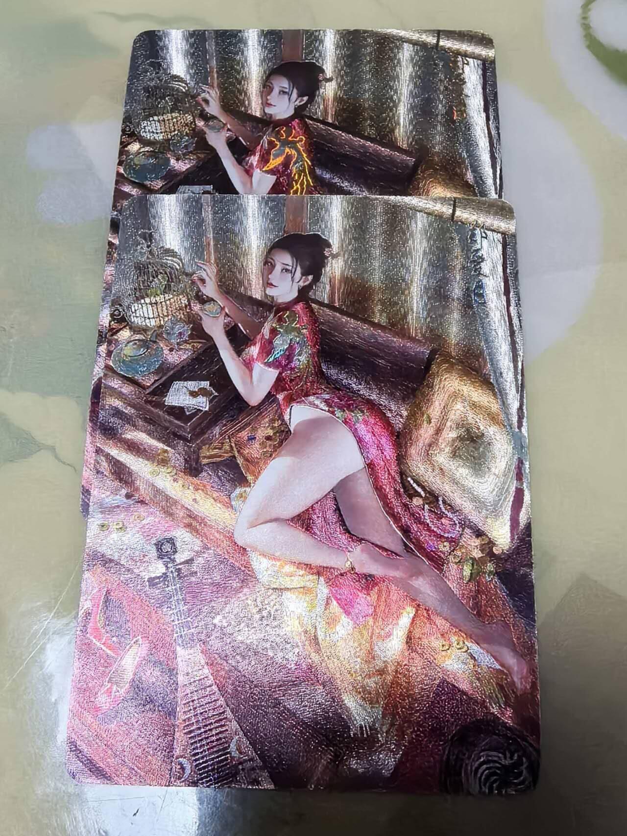 光影卡牌第29期，各家亲签，各家套卡，持续收拍品 焱卡文化燎原刷子老师绘人间传郑爱月双服饰幻彩粗闪2张