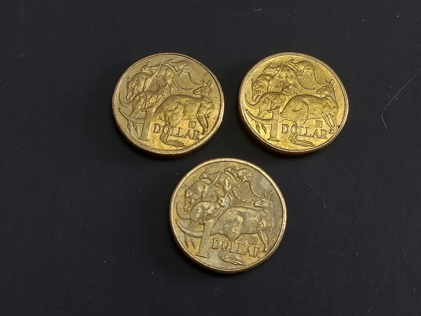 博彦收藏   1月28日 8点 钱币专场 全场包邮 澳洲 袋鼠1元硬币3枚