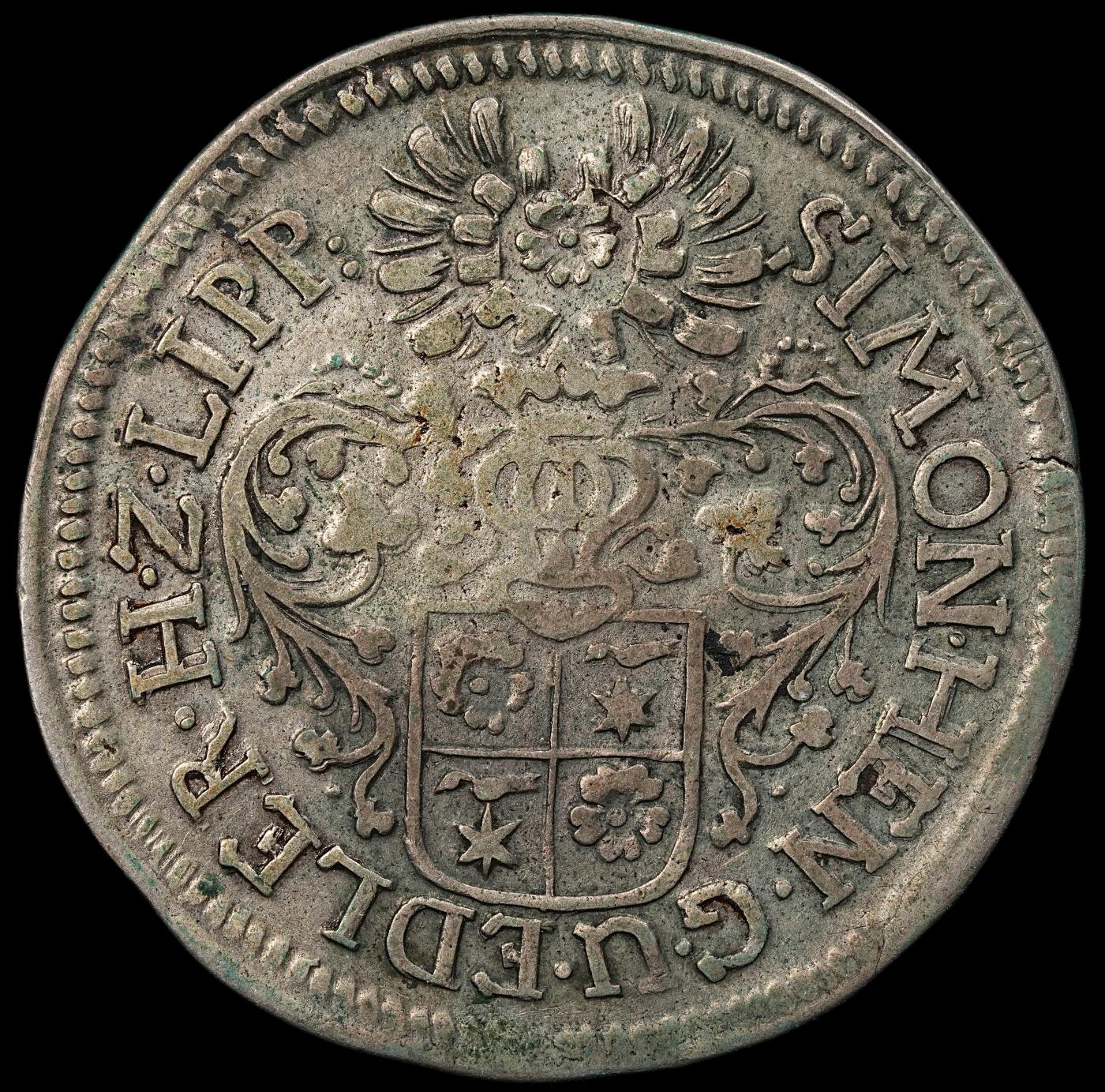 修遠堂世界钱币第102期 1672年利普 - 德特莫尔德亲王国1/3泰勒银币，9.39g