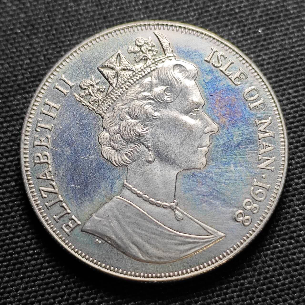 KK钱币收藏小铺  第400期  百期特拍（四拍之四）2月预留时间 周末发货  1988马恩岛1克朗纪念币 无尾猫